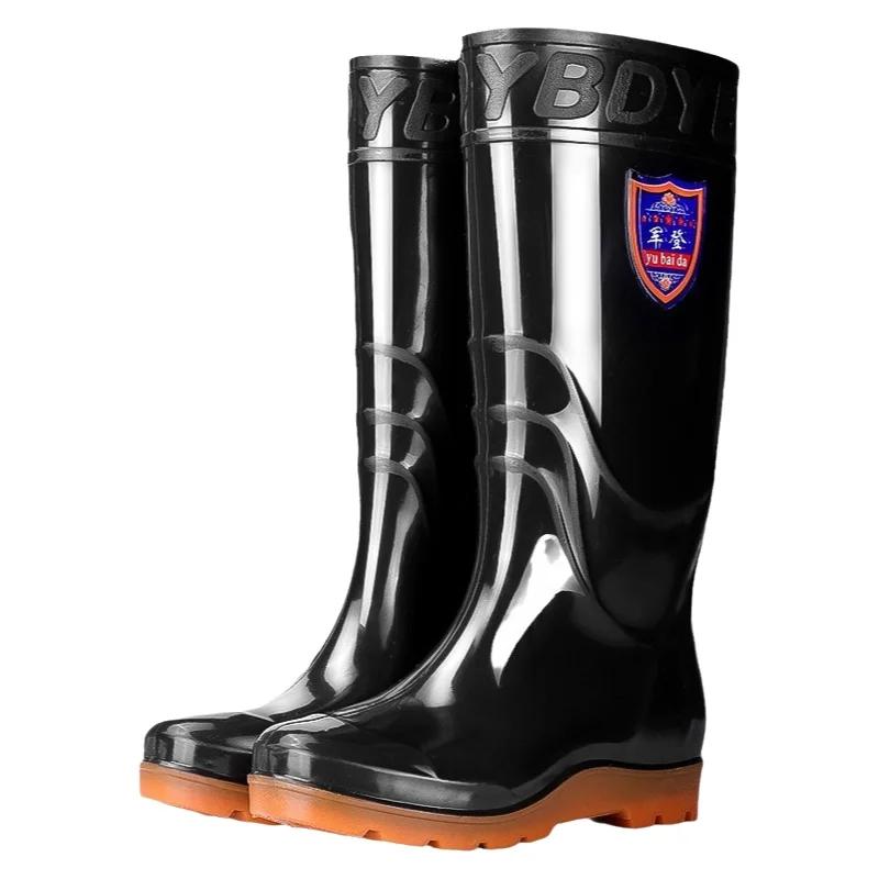 Bottes de pluie hautes épaissies homme légères résistantes anti-dérapage imperméables PVC protection