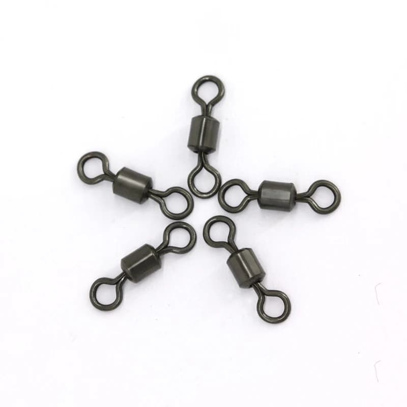 Émerillons barrel snap 50 pièces noir mat pour pêche - Connecteurs ligne leurre hameçon pêche carpe