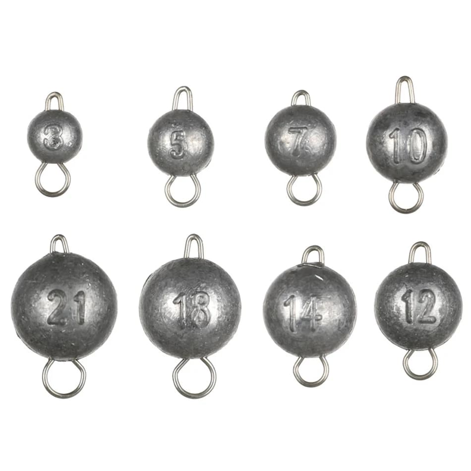 Plombs de pêche 5 pièces 2g-18g avec émerillon pour pêche en eau profonde et leurres