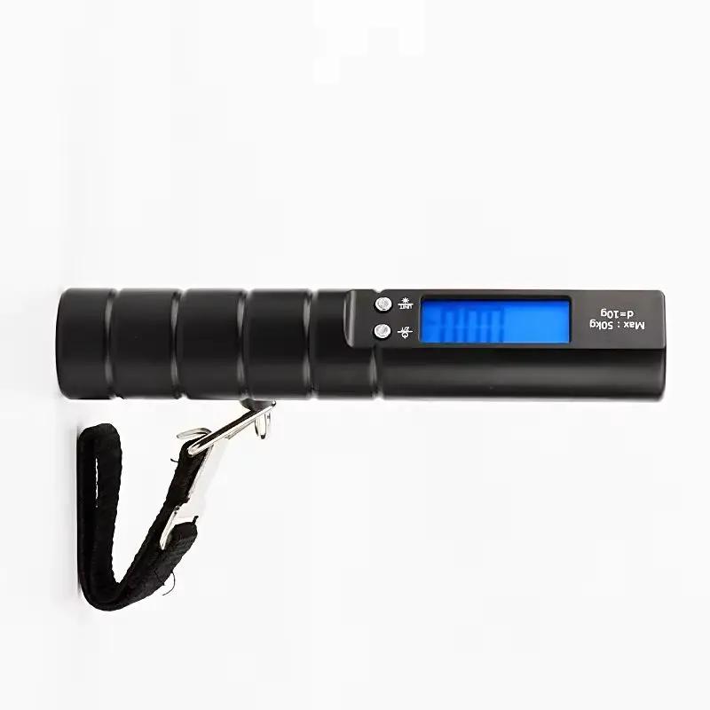 Balance numérique suspendue 50kg avec mètre ruban et lampe torche - Multifonction pour pêche et voyages
