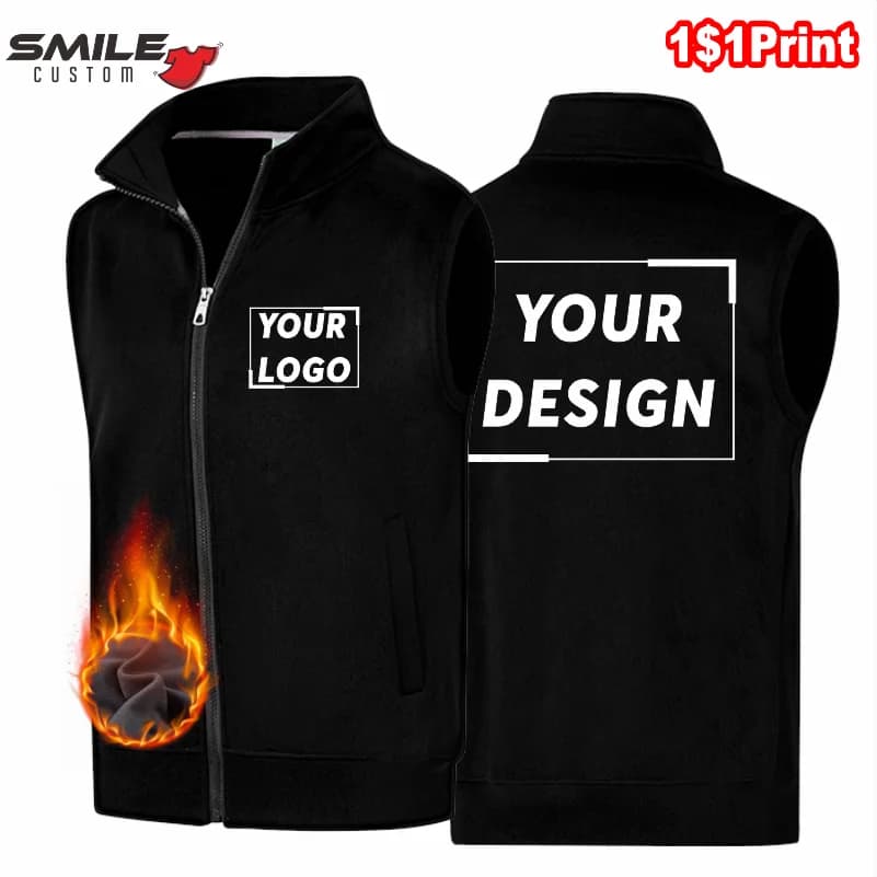 Veste polaire chaude hiver sans manches personnalisée broderie logo pour homme et femme