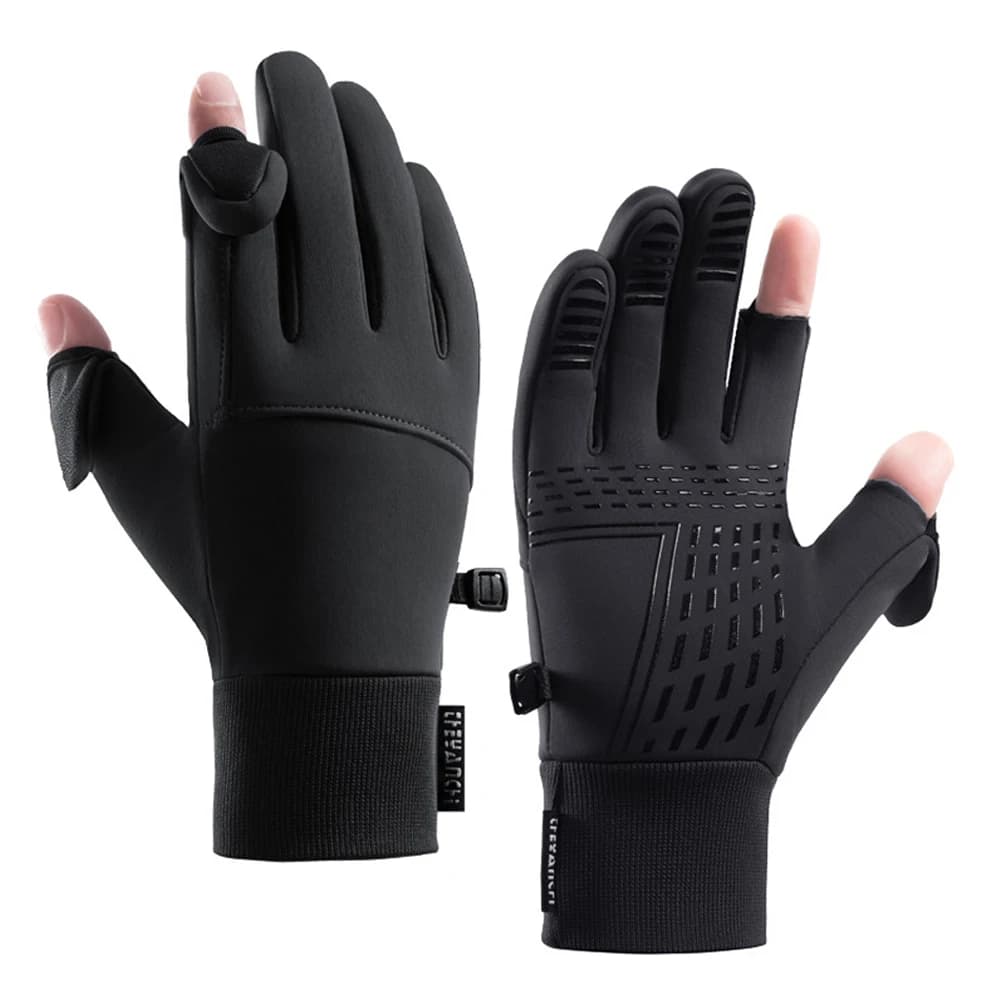 Gants d'hiver flip open deux doigts chauds tactiles pour pêche cyclisme ski hommes femmes