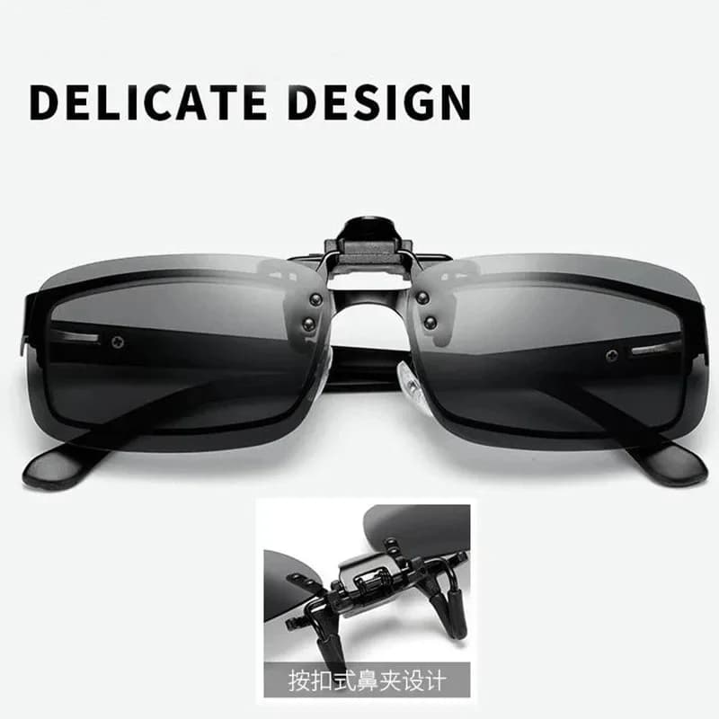 Clip solaire polarisé pour lunettes de myope - Conduite et pêche vision nocturne réglable