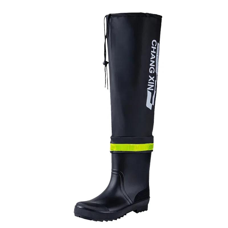 Bottes de pluie homme pêche genou imperméables caoutchouc outdoor bottes longues tube botas lluvia