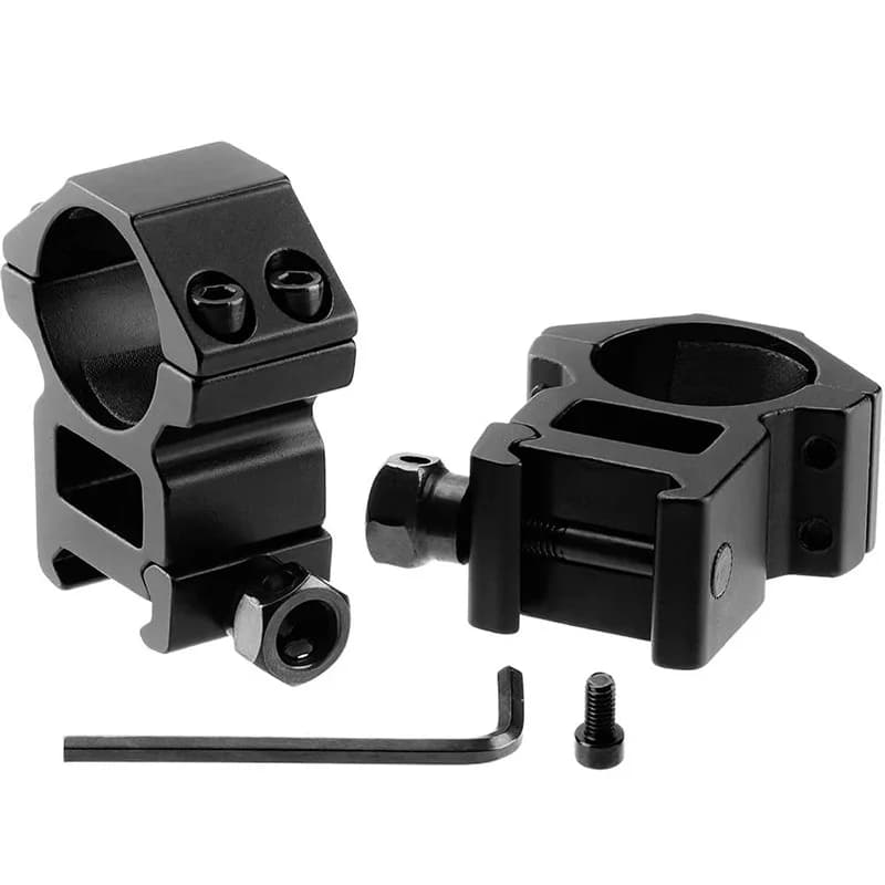 2 anneaux de montage pour lunette de pêche 25.4mm à 35mm - Compatible rail Picatinny