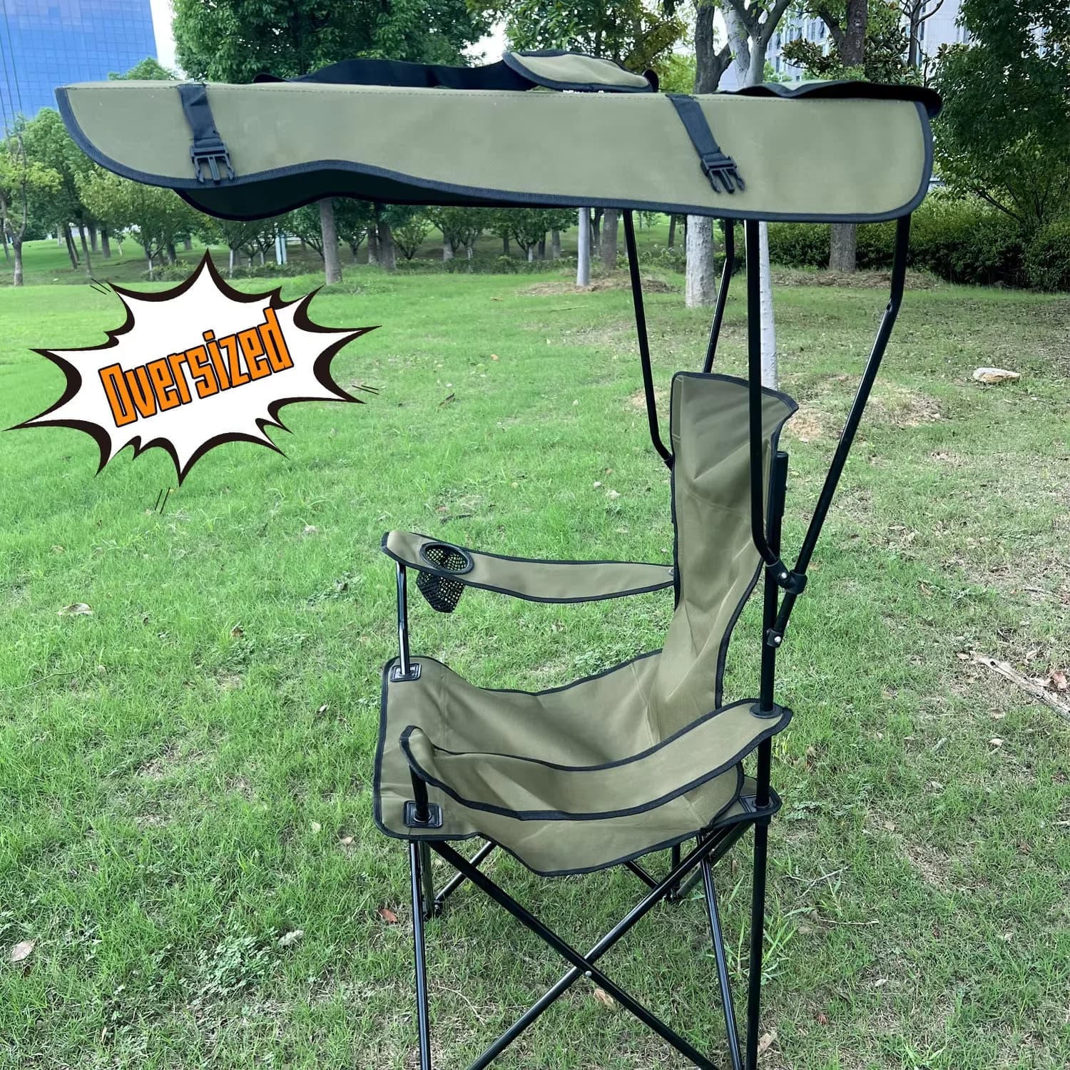 Chaise pliante avec auvent de protection - Siège ombragé pour pêche, plage et camping