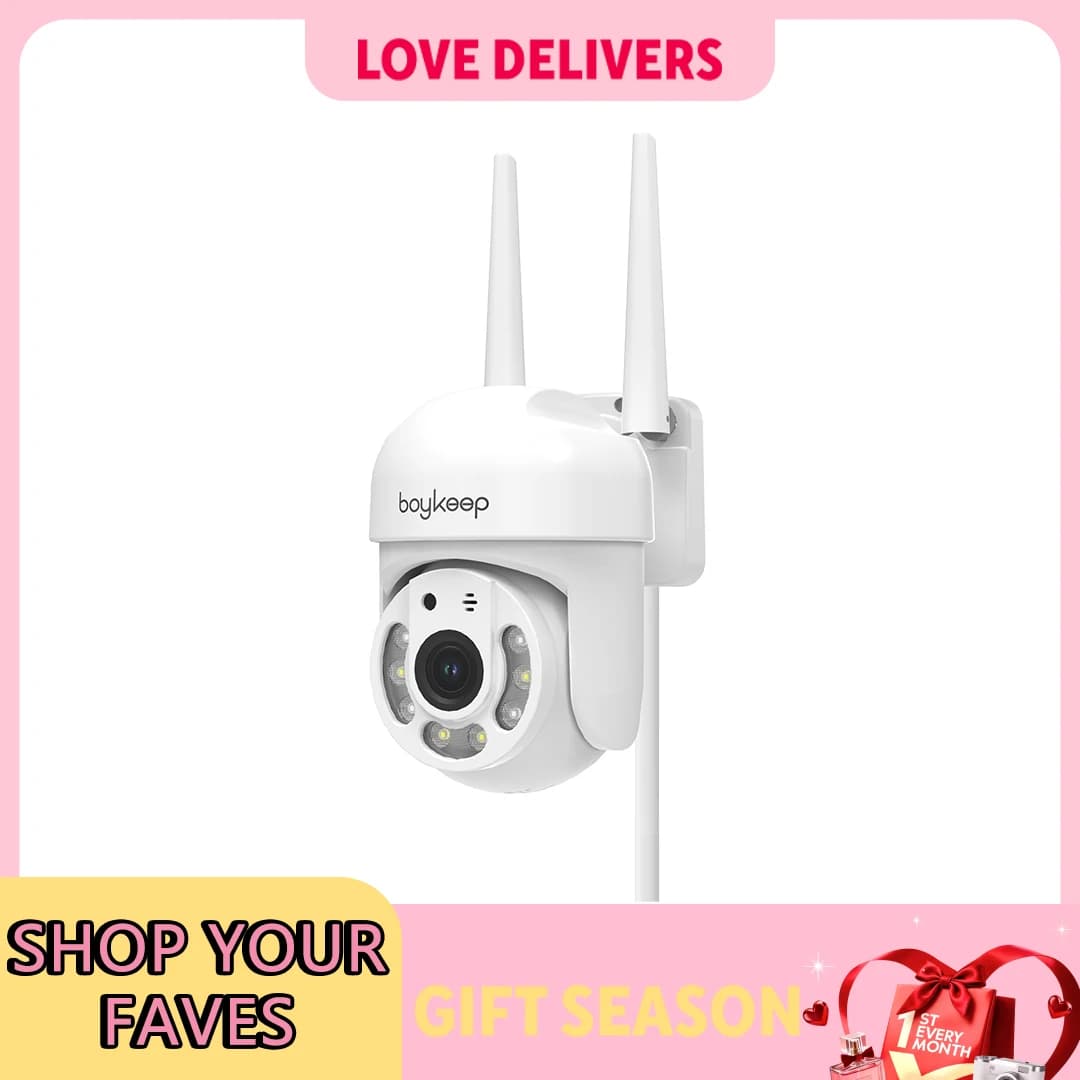 Caméra de surveillance extérieure BoyKeep 3MP WiFi vision nocturne couleur pour sécurité maison et pêche