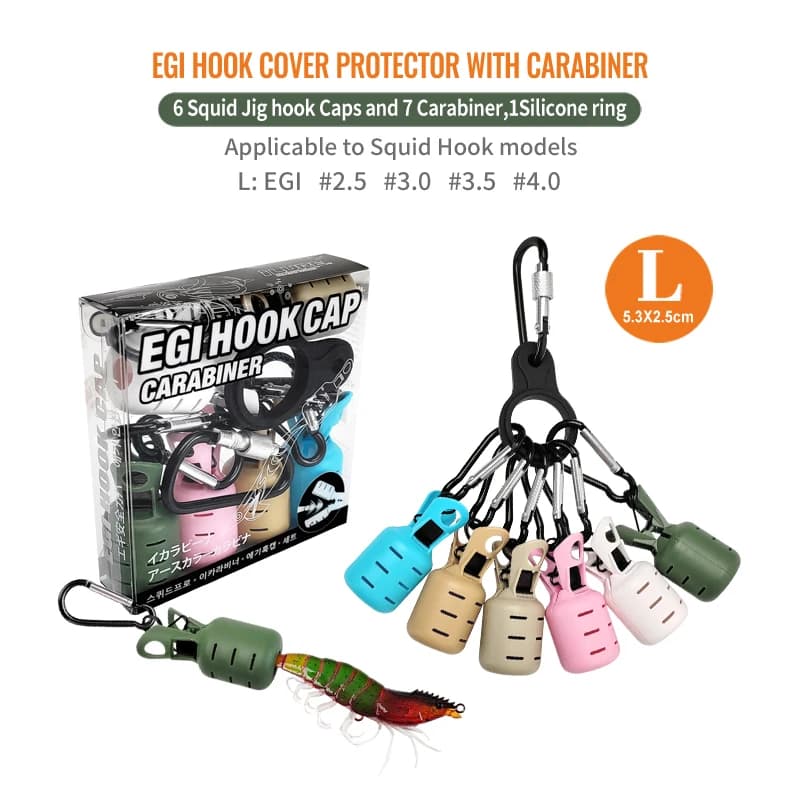 New Squid Jig Bait Protector Kit 6pcs Webfoot Octopus Egi Hooks Cover Cuttlefish