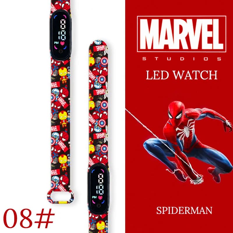 Montre enfant Spiderman garçon sport étanche bracelet digital LED montre garçon cadeau anniversaire