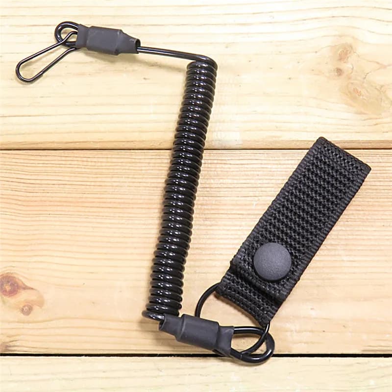 Élastique lanyard tactique anti-perte ressort sécurité pour clés lampe chasse accessoires pêche