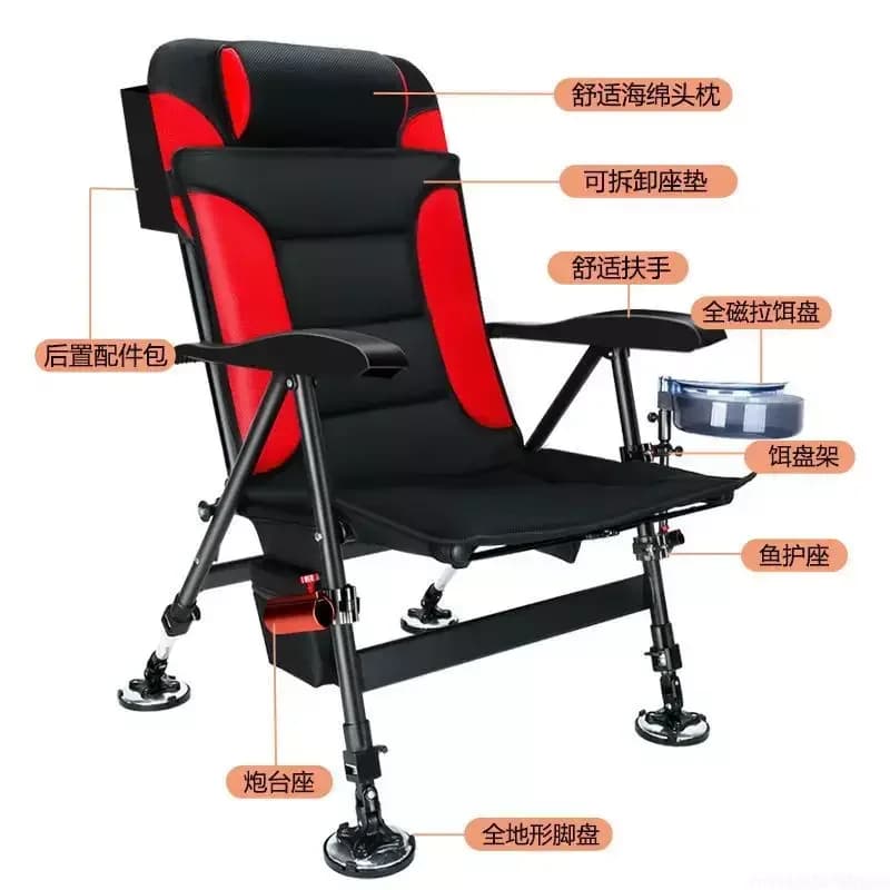 Chaise pêche européenne nouvelle génération pliante - Siège multifonction portable pour pêche sauvage