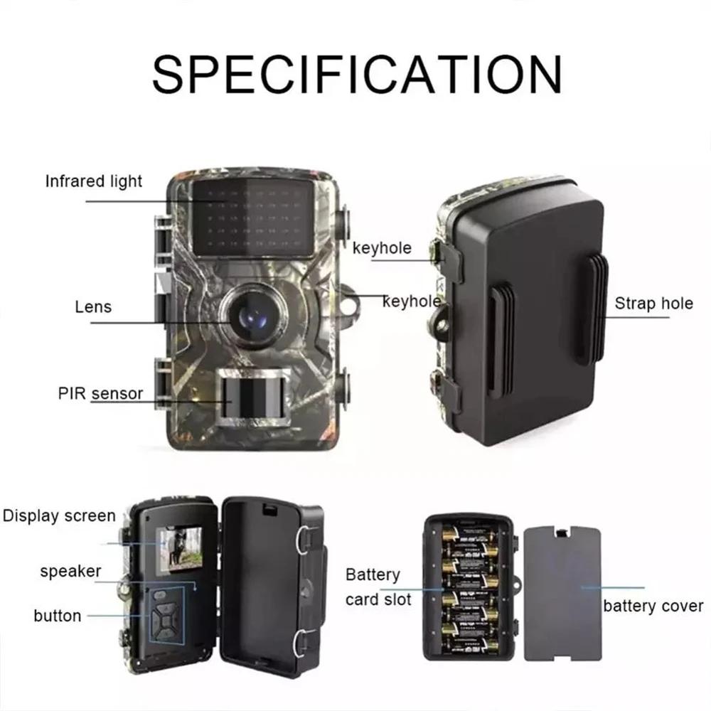 Mini caméra chasse compacte infrarouge détection mouvement pour surveillance discrète extérieure