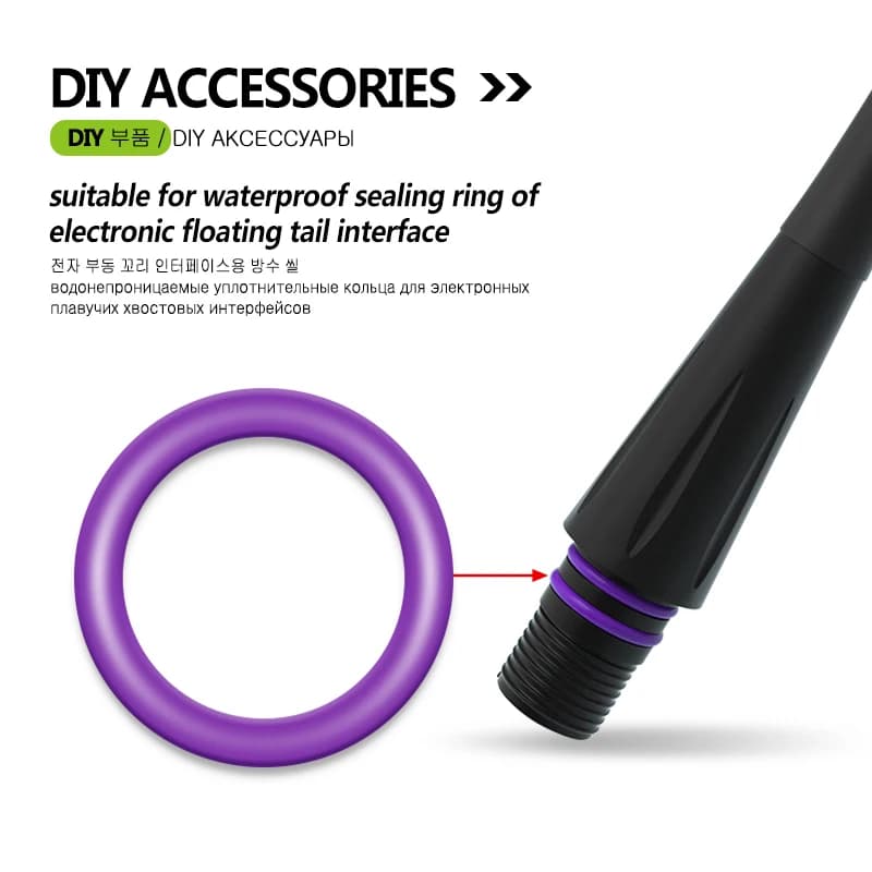 20 anneaux caoutchouc étanches tête flotteur lumineux électronique DIY accessoires montage pêche