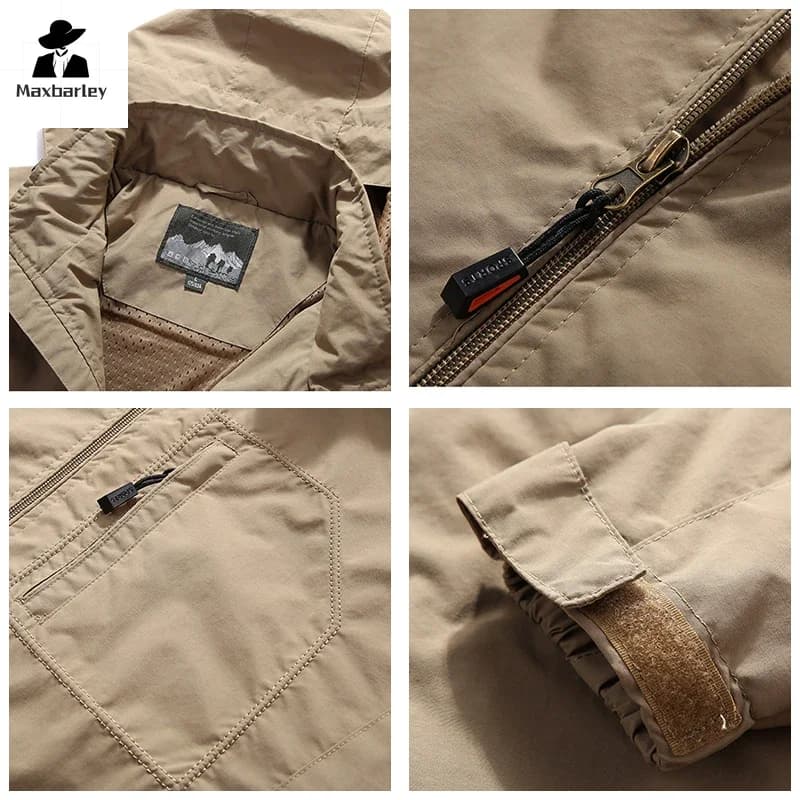 Veste imperméable homme printemps plus taille coupe-vent pêche camping gorpcore capuche