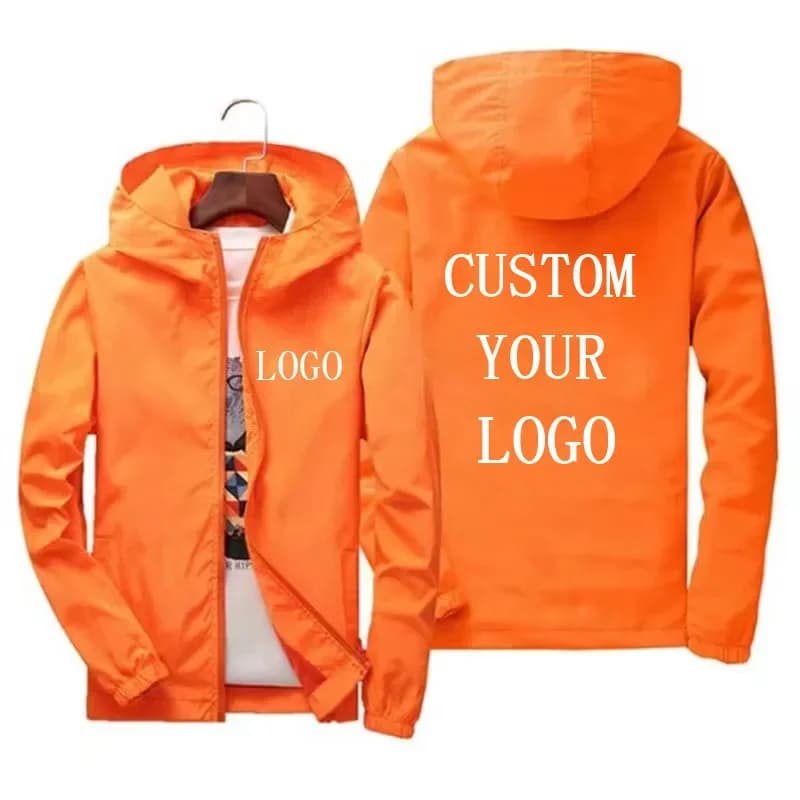 Veste personnalisable unisexe avec logo sur mesure - Windbreaker léger pour pêche et vêtement promotionnel