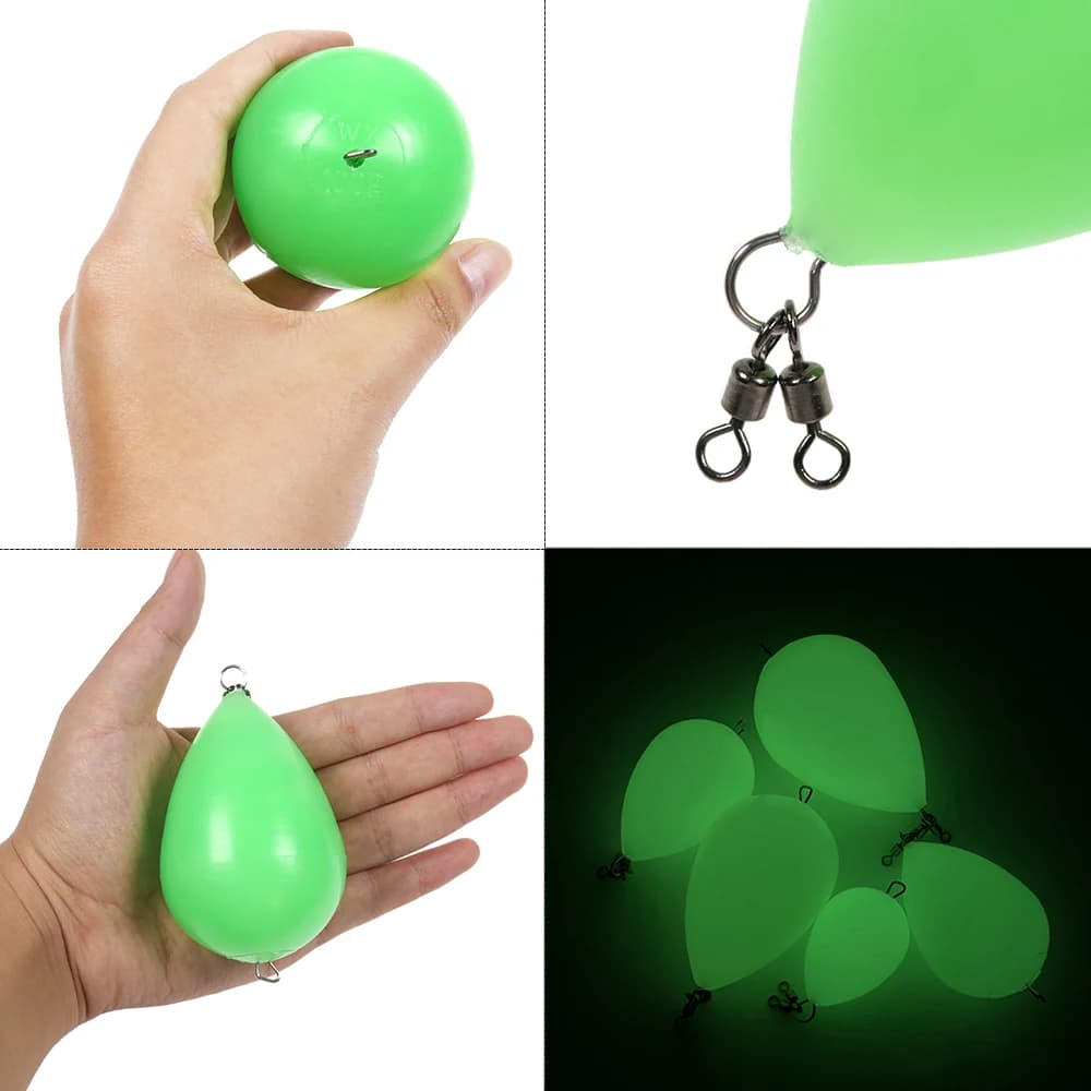 Flotteur lumineux en forme d'oeuf Elllv 20g-100g pour lancer longue distance et pêche de nuit
