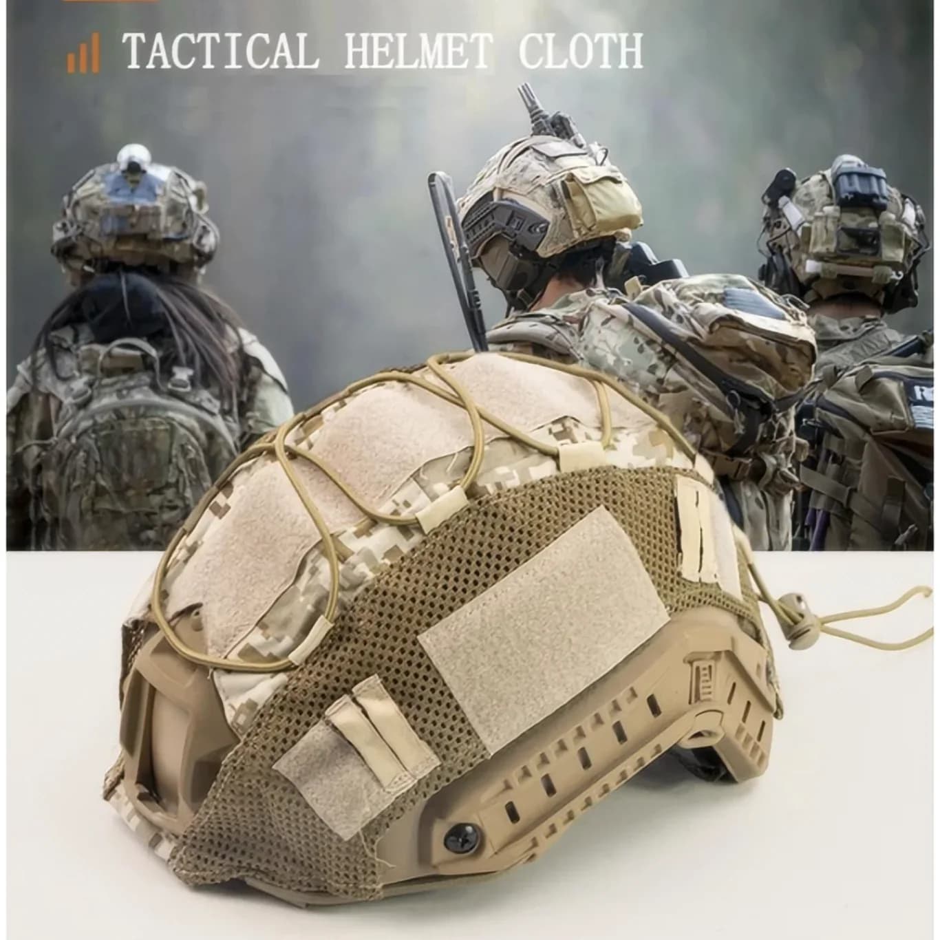 Housse élastique casque outdoor pêche chasse camouflage protection tissu couverture MH PJ BJ