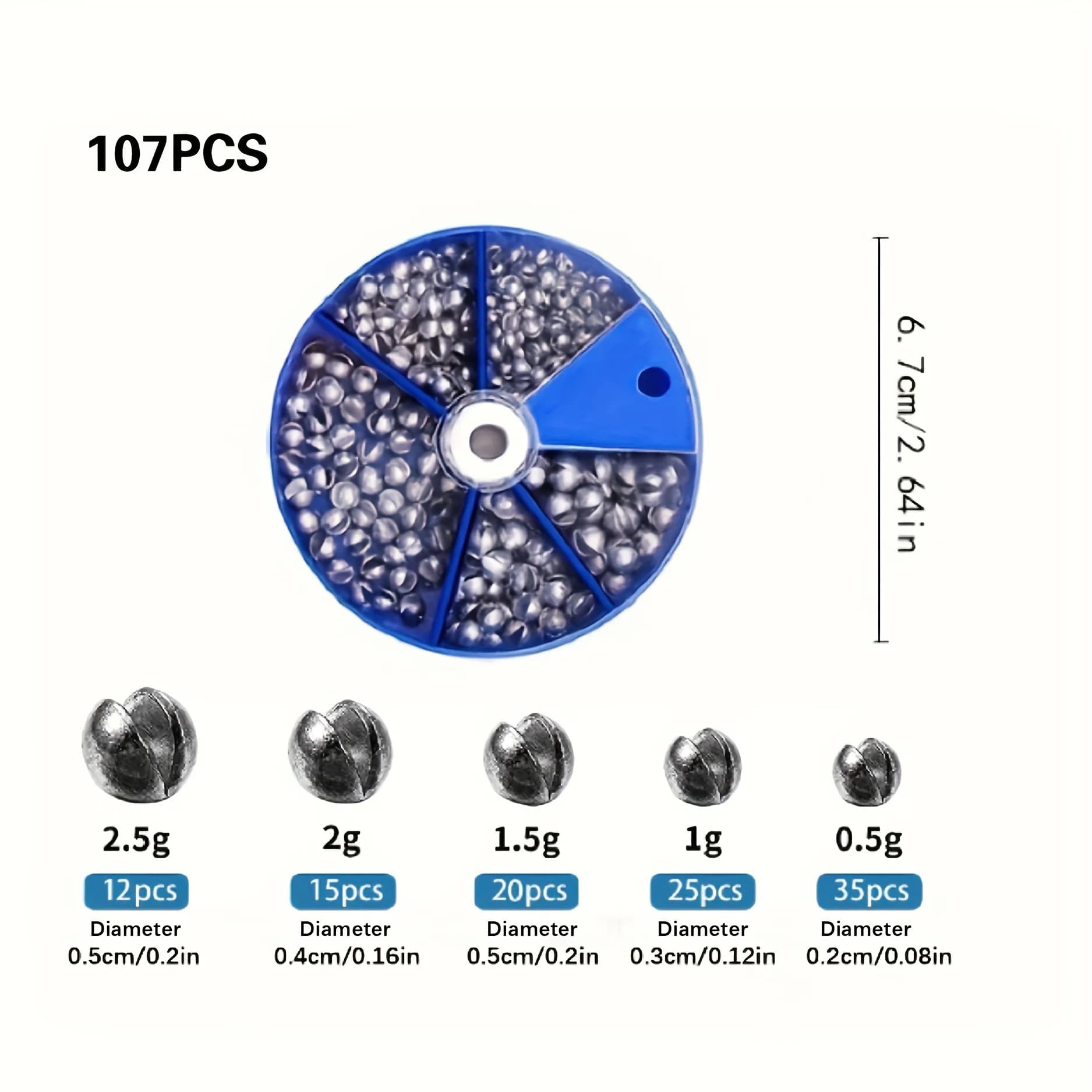 Plombs de pêche ronds amovibles - Lot de 107 ou 230 pièces pour une pêche précise et adaptable