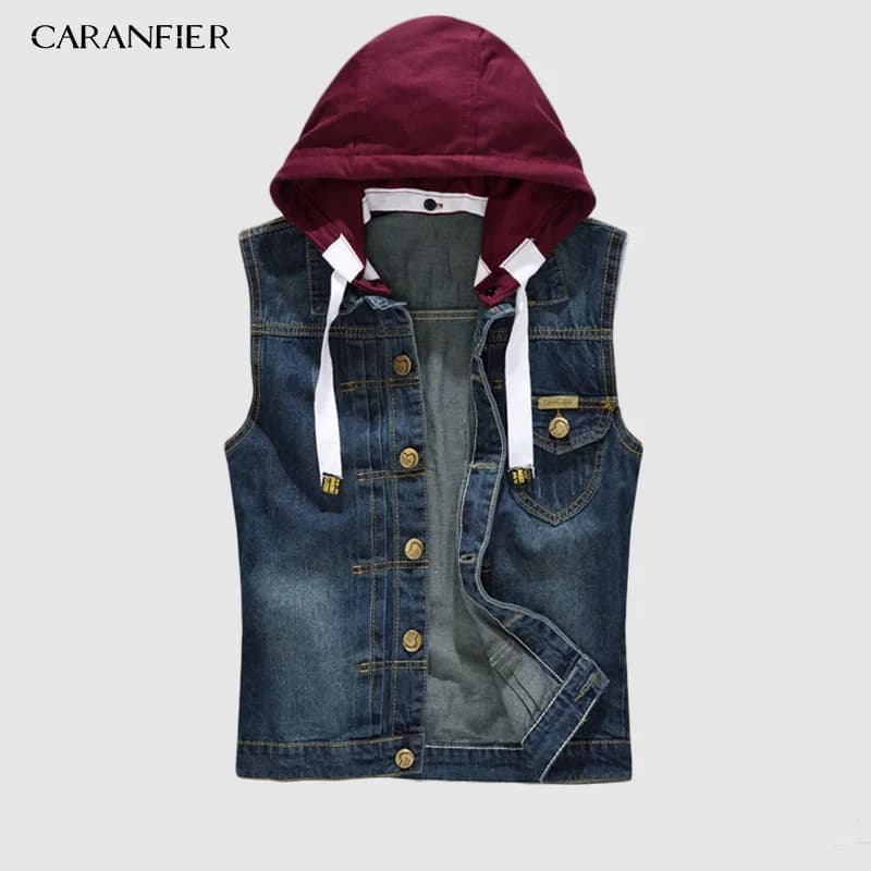Veste sans manches en jean déchiré pour homme avec poches à franges, style cowboy streetwear printemps
