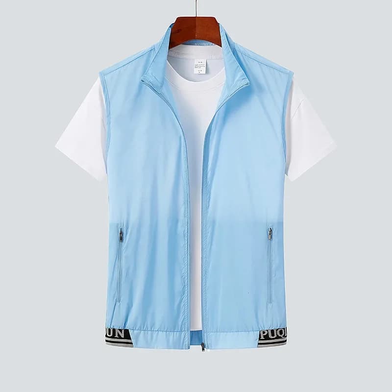 Débardeur homme sport été ultra léger anti-UV séchage rapid veste sans manches pêche