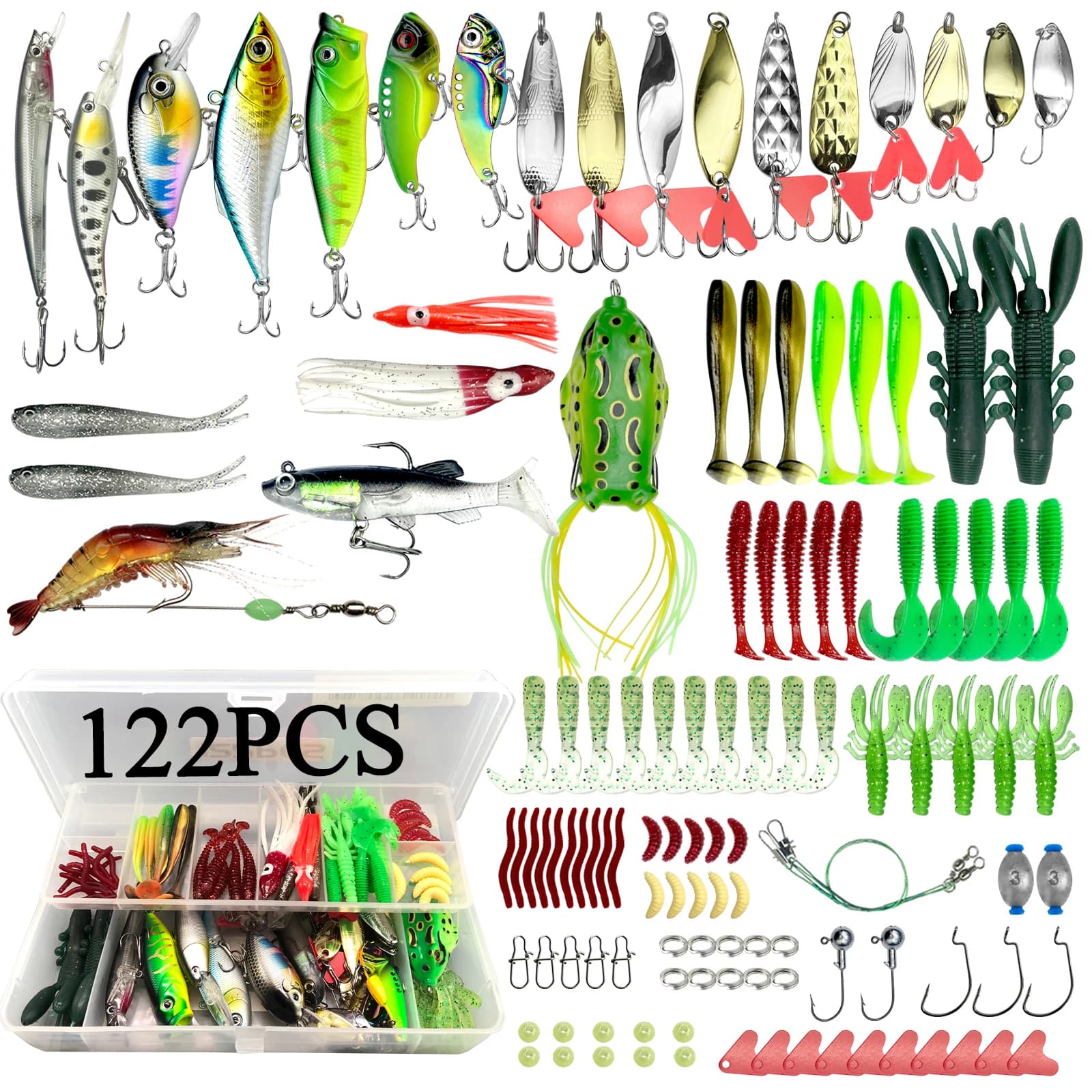 Kit 78-284 leurres pêche topwater - Accessoires montages pour bars truites saumons carnassiers