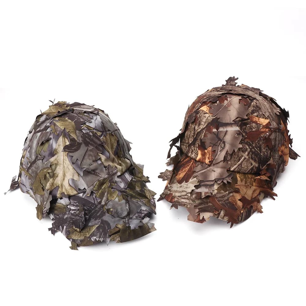 Chapeau boonie camouflage 3D feuilles pêche chasse accessoire protection solaire tactique