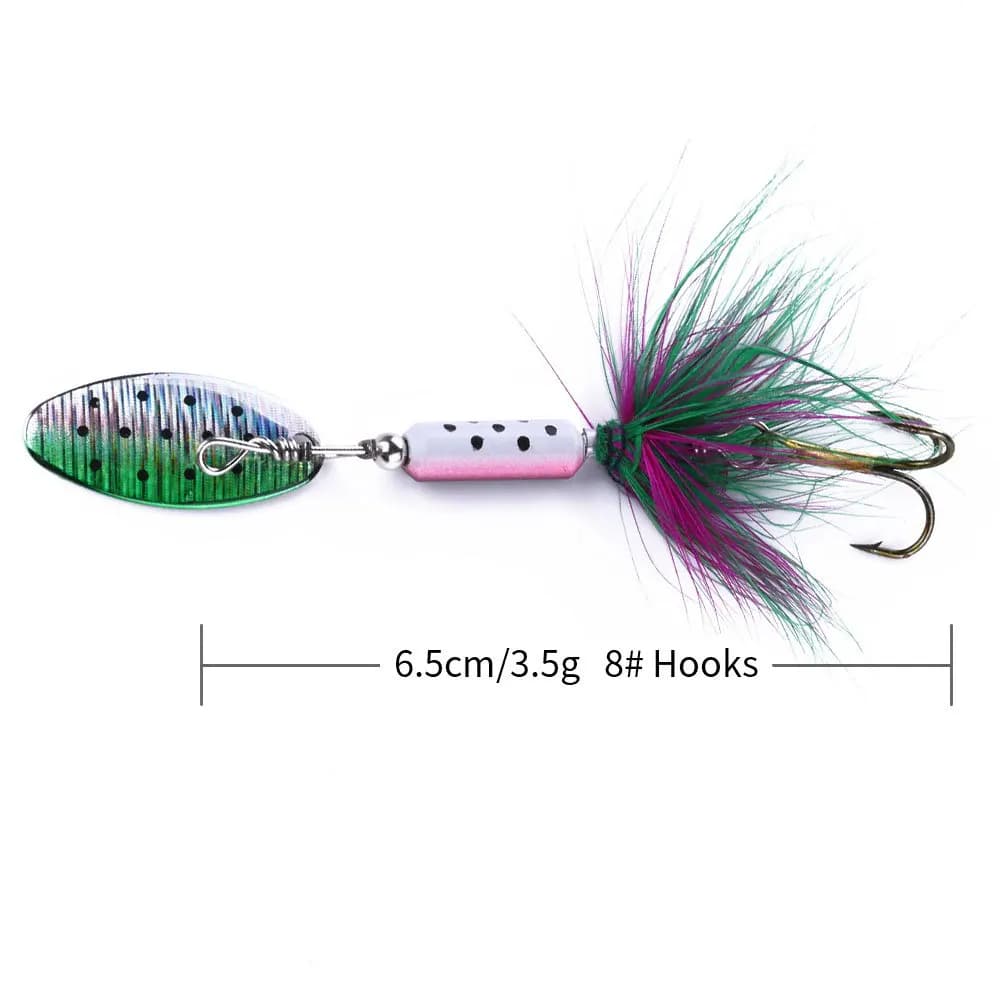 Leurres métalliques vibrations 3.5g - Leurres VIB à plumes pour perche et black bass - Pêche leurres durs
