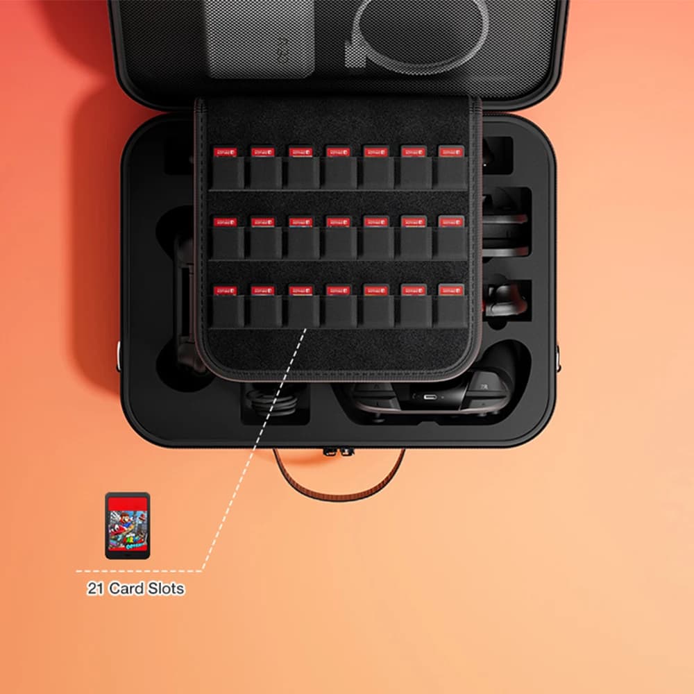Grand sac de transport pour Switch 2 étanche, anti-rayures avec compartiment chargeur et accessoires