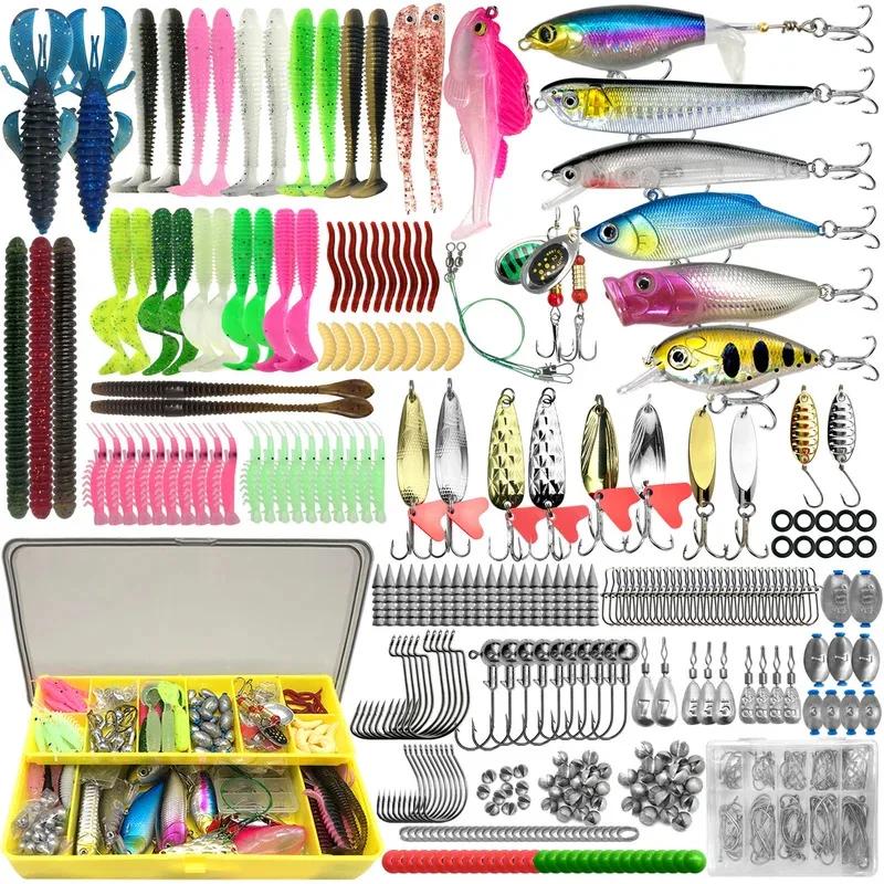Kit de pêche pro 239 leurres pour truite brocheton et perche, boîte de rangement compartimentée, équipement