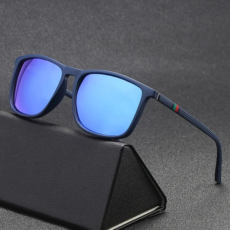 Lunettes de soleil polarisées classiques pêche extérieur - grande monture carrée homme femme conduite