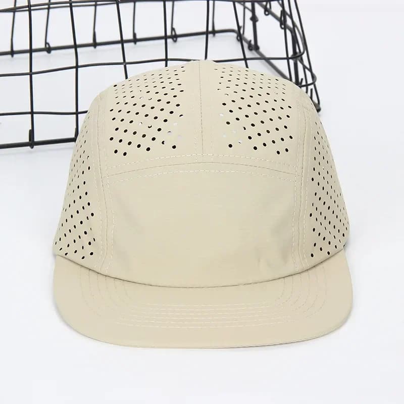 Casquette 5-panel perforée légère respirante - Chapeau pêche running séchage rapide été