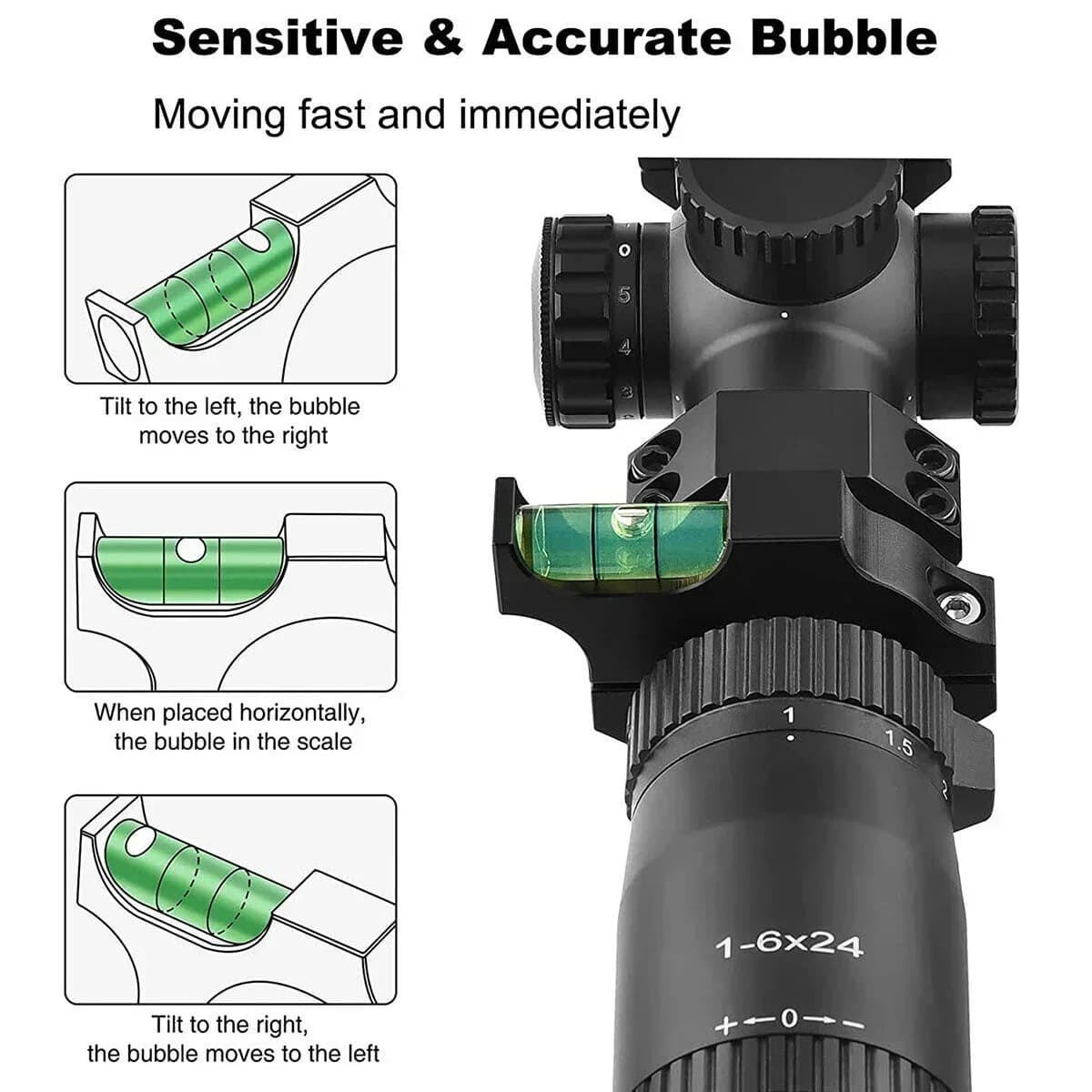 Niveau à bulle pour lunette fusil 25.4mm 30mm 34mm montage rail Picatinny 11mm 20mm