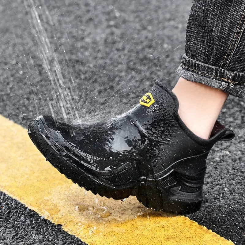 Bottes de pluie militaires vertes hommes sport courtes épaisses antidérapantes pêche EVA semelle