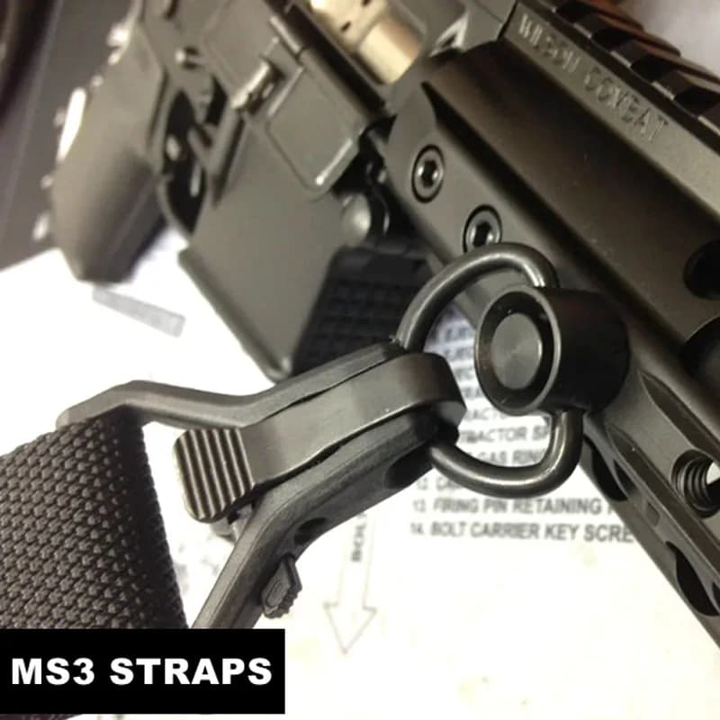 Bretelle fusil multi-missions MS3 pour pêche sous-marine AR AK réglable universelle avec mousqueton QD