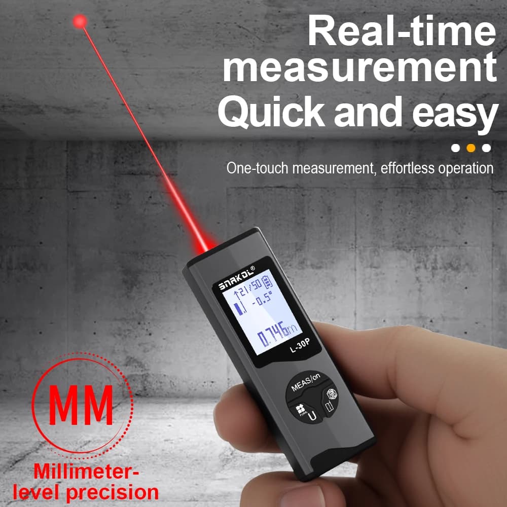 Mini télémètre laser 30/50M avec niveau électronique et USB - Mesure précise pour pêche