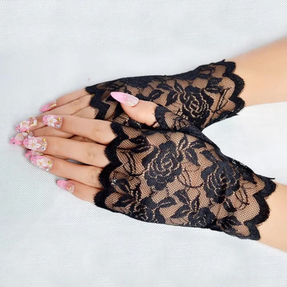 Gants femme sans doigts dentelle sexy pêche - Gants chauffants maille pour pêche en hiver