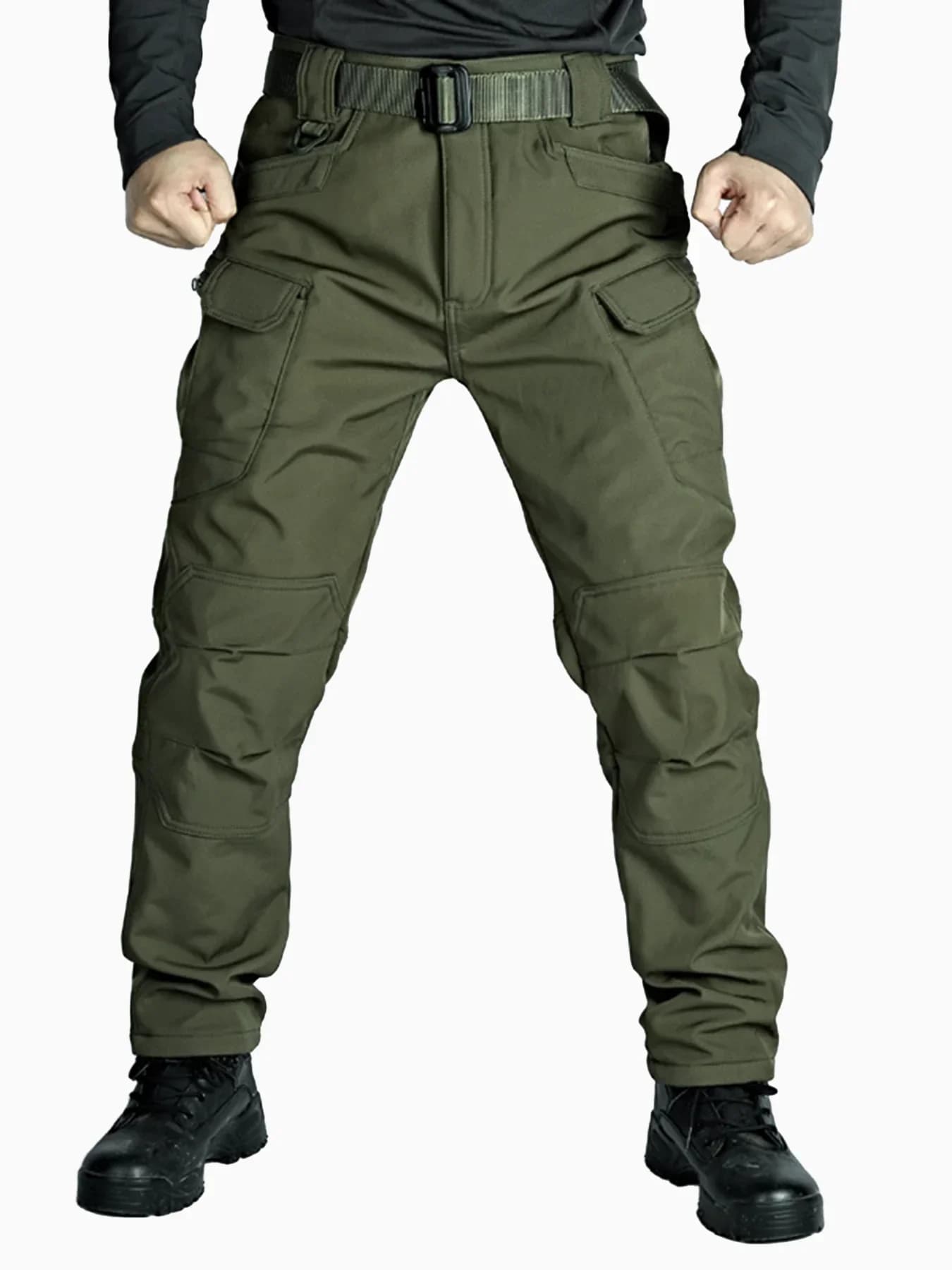 Pantalon cargo polaire 5XL 6XL coupe droite - Loose tactique casual travail randonnée