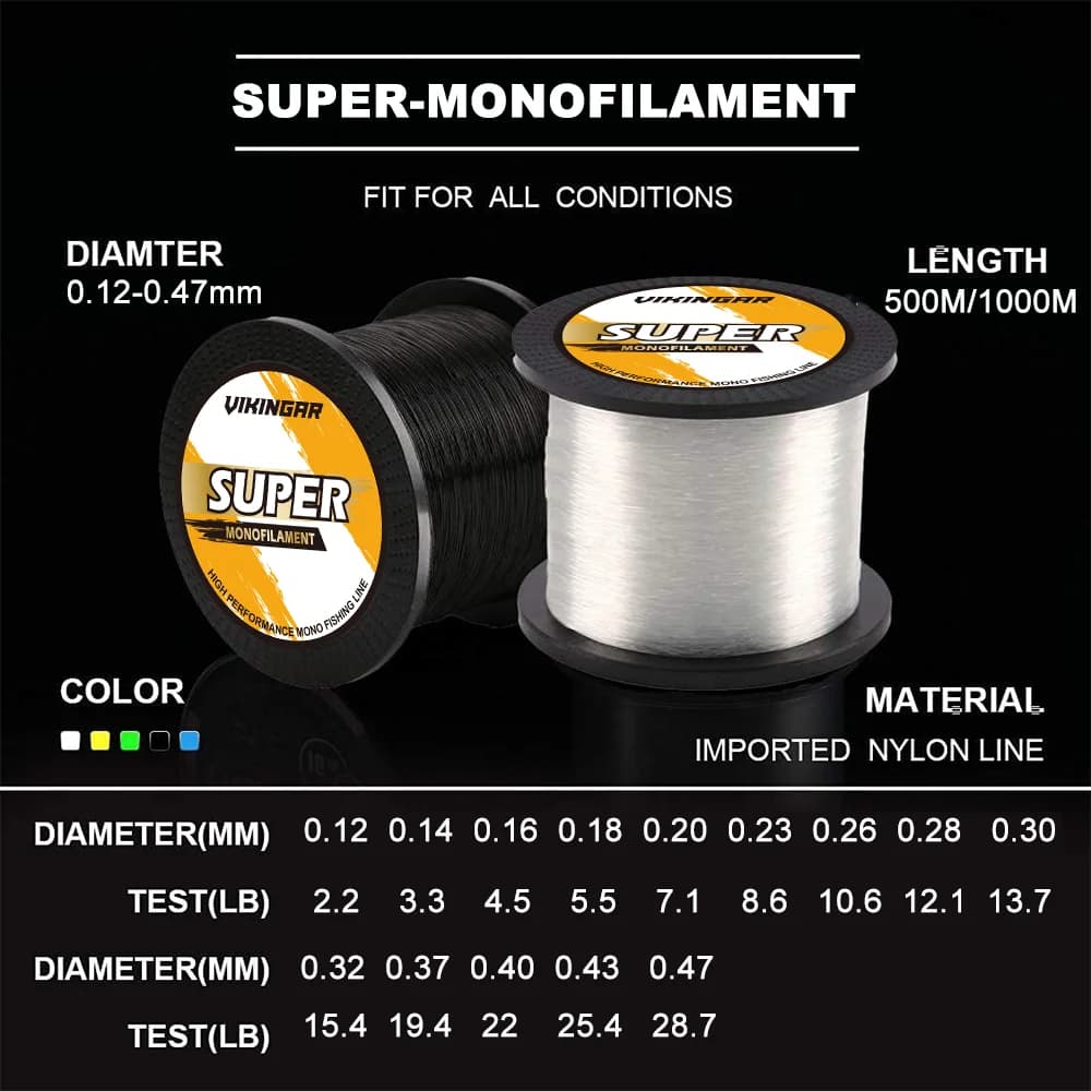 Ligne de pêche Vikingar 3000M Super Strong 3LB-35LB, fluorocarbone japonais pour carpe et mer 2025