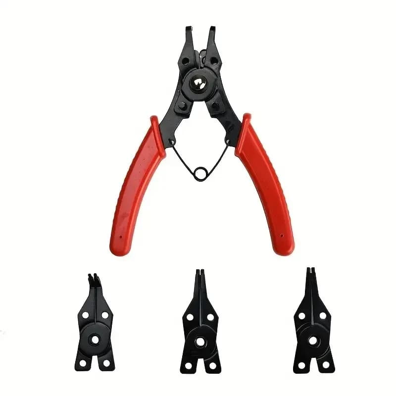 Jeu 4 pinces circlips 4-en-1 multifonction - Outil professionnel pour anneaux de retenue et circlips mécaniques