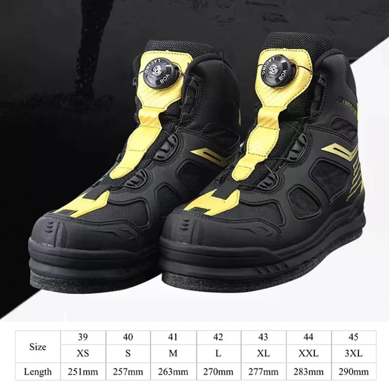 Bottes de pêche imperméables antidérapantes adultes noires à semelle feutre pour pêche à la mouche