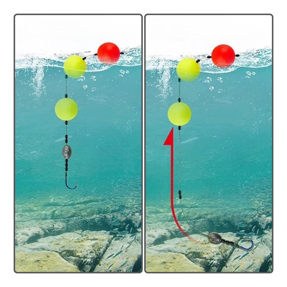 Flotteurs boules EPS #1-#10 couleurs vives avec billes modifiées attractives pour équipement pêche