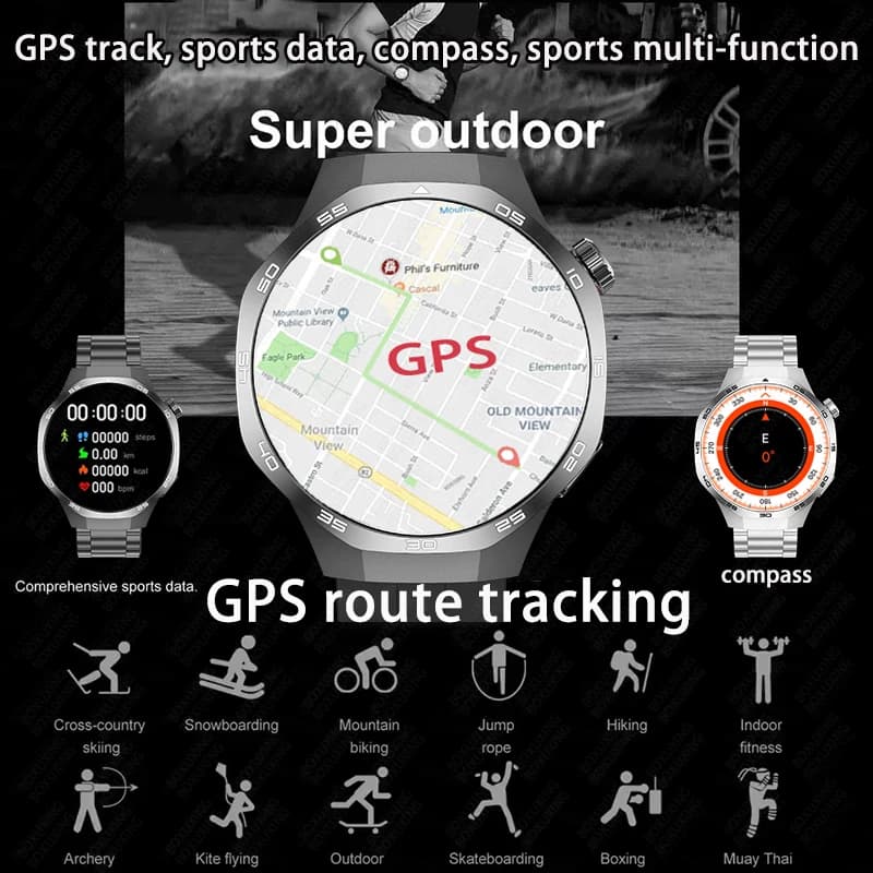 Montre connectée GT5 Pro 2025 homme AMOLED GPS NFC - Smartwatch étanche IP68 avec appels Bluetooth