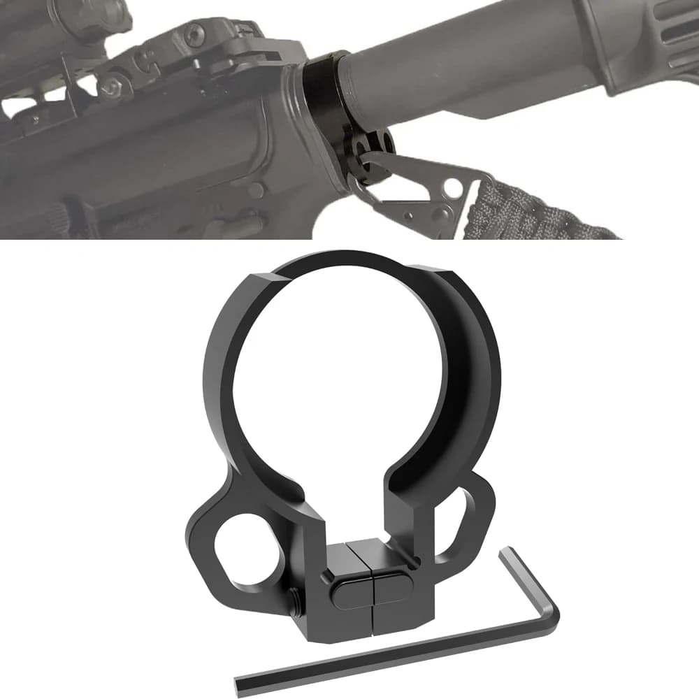 Plaque de fixation rapide à double boucle pour élingue - Montage à pince détachable pour fusil