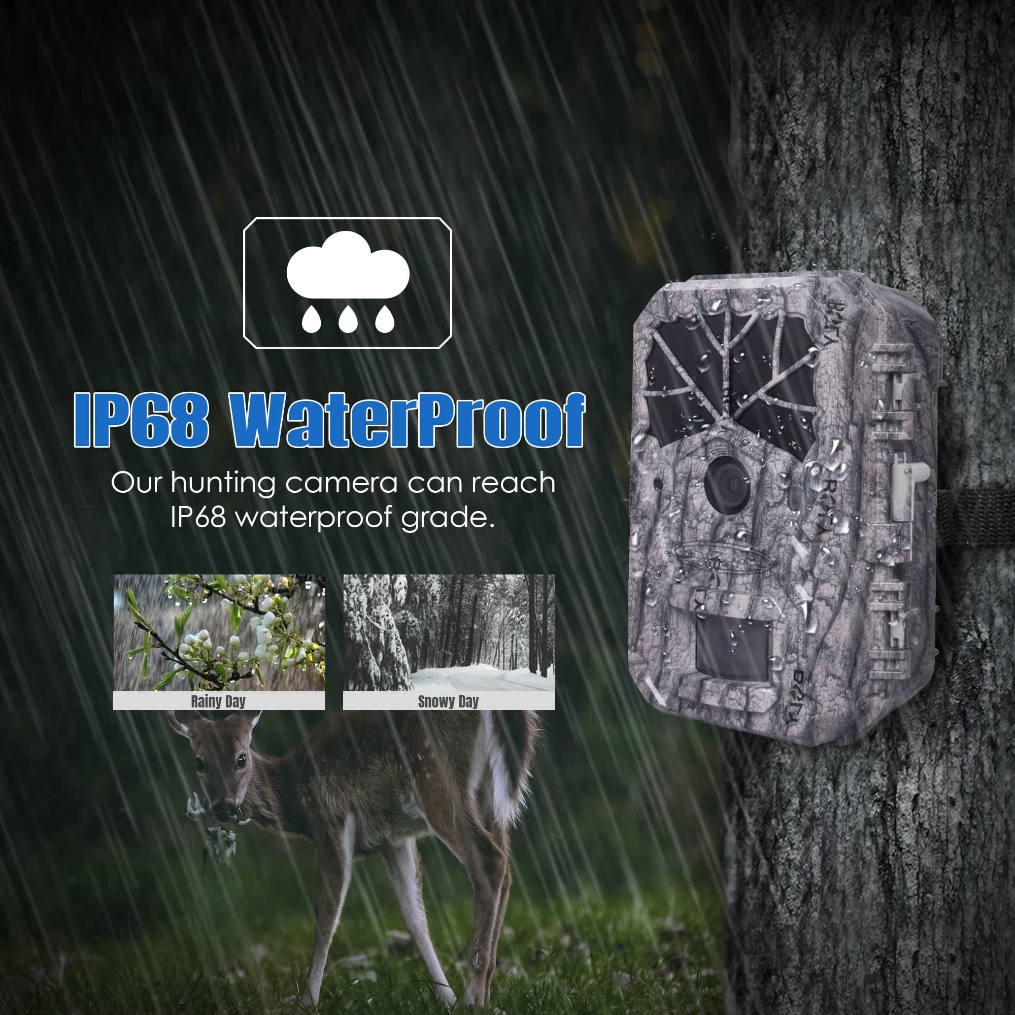 BolyGuard BG636 caméra faune 36MP 1080P étanche IP68 prête solaire pour chasse extérieure