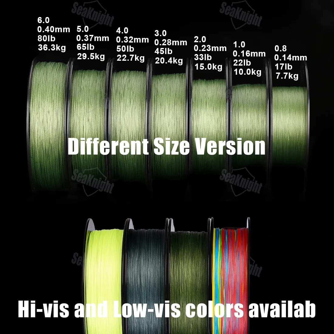 Ligne de pêche SeaKnight X9 500M 300M PE multifilament 9 tresses résistante UV et eau de mer
