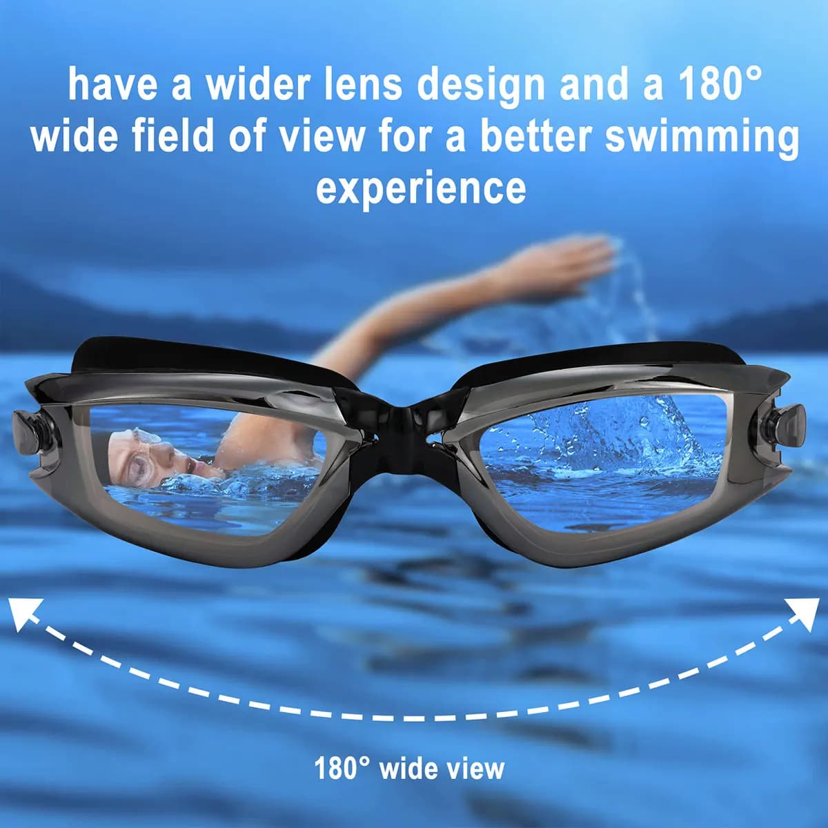 Lunettes de natation professionnelles anti-buée HD UV + Sac étanche téléphone - Cadeaux adultes