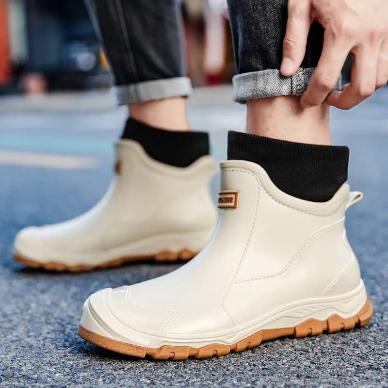 Bottes de pêche courtes imperméables homme grande taille 46-48 antidérapantes résistantes