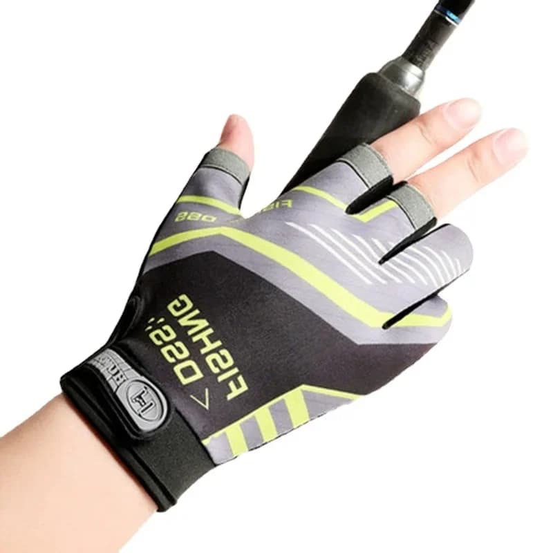Gants trois doigts pour pêche et vélo - Protection solaire anti-dérapage hommes été