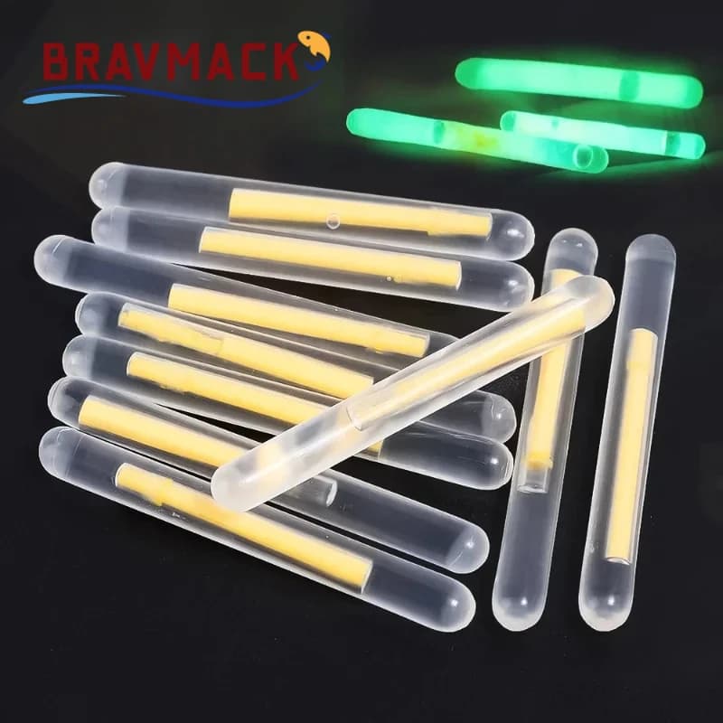 Bâtonnets luminescents BRAVMACK 50/100pcs fluo pêche nuit tige flottante phosphorescente