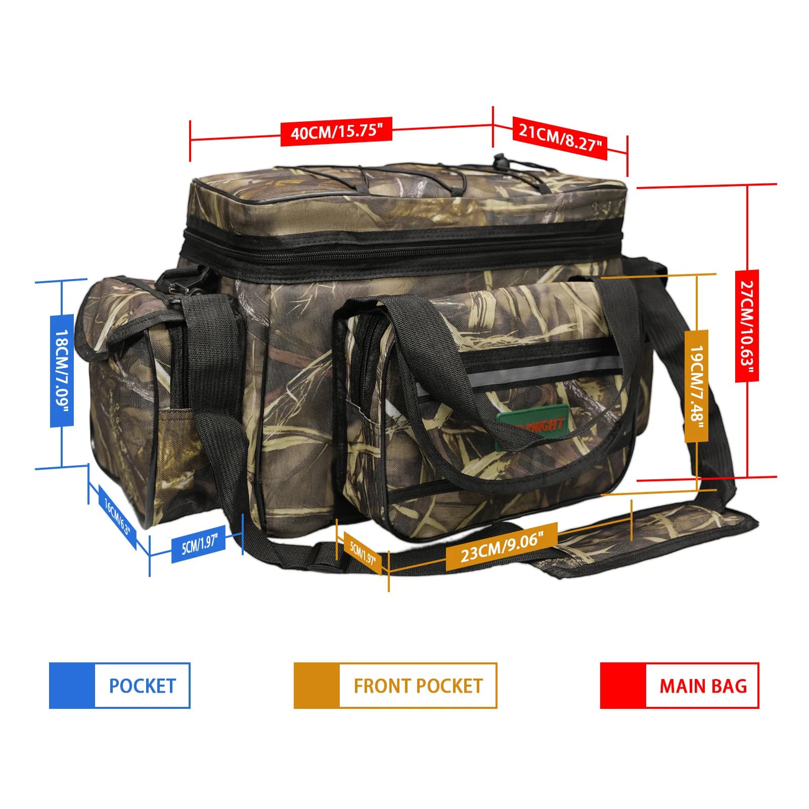 Sac de pêche SeaKnight SK003 22L étanche nylon multifonction sac à bandoulière extérieur 50x27x28cm